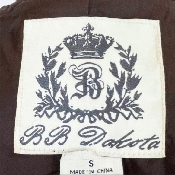 Bb Dakota middle-weight wool blend pea coat chocolate Brown Small - Picture 8 of 11